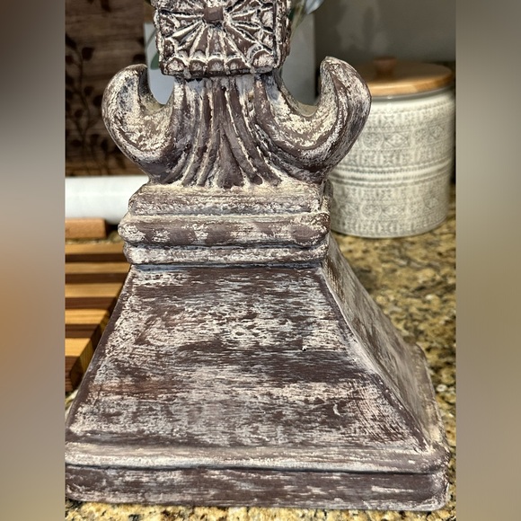 Wood hand carved hand painted Fleur de Lis decor shabby chic farmhouse rustic - Picture 4 of 11